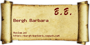 Bergh Barbara névjegykártya